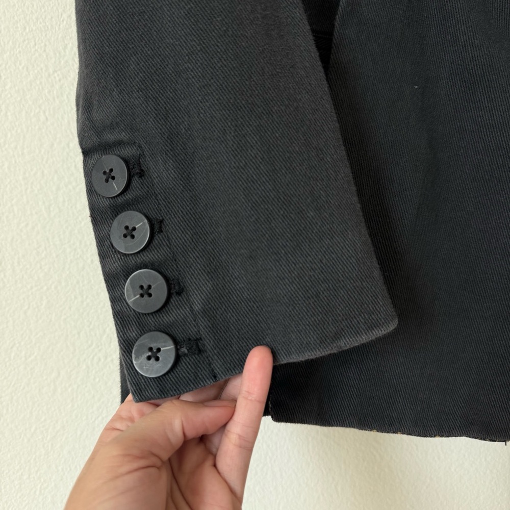 Free People We the Free Printed Collar Black Reid Smoking Jacket Blazer XS - Picture 10 of 17